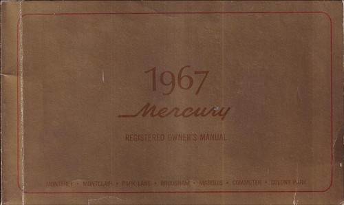 1967 mercury fahrerhandbuch - mercury,